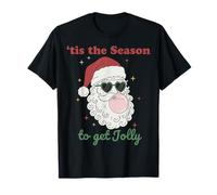 Retro Santa Claus Bubble Gum Tis The Season To Get Jolly Camiseta