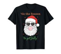 Retro Santa Claus Bubble Gum Tis The Season To Get Jolly Camiseta