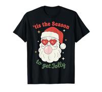 Retro Santa Claus Bubble Gum Tis The Season To Get Jolly Camiseta