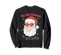 Retro Santa Claus Bubble Gum Tis The Season To Get Jolly Sudadera
