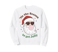 Retro Santa Claus Bubble Gum Tis The Season To Get Jolly Sudadera
