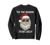 Retro Santa Claus Bubble Gum Tis The Season To Get Jolly Sudadera