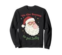 Retro Santa Claus Bubble Gum Tis The Season To Get Jolly Sudadera