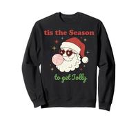 Retro Santa Claus Bubble Gum Tis The Season To Get Jolly Sudadera