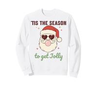 Retro Santa Claus Bubble Gum Tis The Season To Get Jolly Sudadera