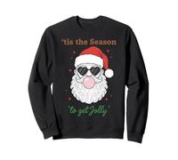 Retro Santa Claus Bubble Gum Tis The Season To Get Jolly Sudadera