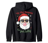 Retro Santa Claus Bubble Gum Tis The Season To Get Jolly Sudadera con Capucha