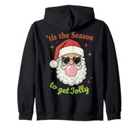 Retro Santa Claus Bubble Gum Tis The Season To Get Jolly Sudadera con Capucha