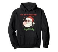 Retro Santa Claus Bubble Gum Tis The Season To Get Jolly Sudadera con Capucha