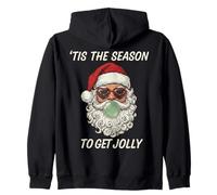 Retro Santa Claus Bubble Gum Tis The Season To Get Jolly Sudadera con Capucha