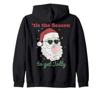Retro Santa Claus Bubble Gum Tis The Season To Get Jolly Sudadera con Capucha