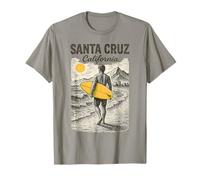 Retro Santa Cruz California Surfer Vintage Playa Atardecer Camiseta