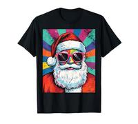 Retro Santa Sunglasses Pop Art Graphic Christmas Design Camiseta