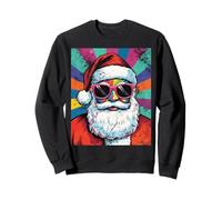 Retro Santa Sunglasses Pop Art Graphic Christmas Design Sudadera