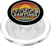 Retro Santiago Chile Montaña Atardecer Vintage Insignia PopSockets PopGrip para MagSafe