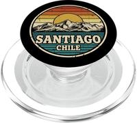Retro Santiago Chile Montaña Sunset Badge Design PopSockets PopGrip para MagSafe