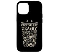 Retro Sarcástico Tatuaje Meme Tinta Cultura Divertido Dicho Basura Carcasa para iPhone 12/12 Pro