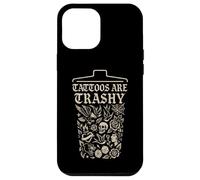Retro Sarcástico Tatuaje Meme Tinta Cultura Divertido Dicho Basura Carcasa para iPhone 12 Pro Max