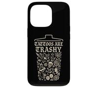 Retro Sarcástico Tatuaje Meme Tinta Cultura Divertido Dicho Basura Carcasa para iPhone 13 Pro