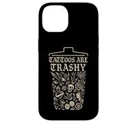 Retro Sarcástico Tatuaje Meme Tinta Cultura Divertido Dicho Basura Carcasa para iPhone 14