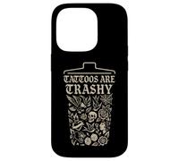 Retro Sarcástico Tatuaje Meme Tinta Cultura Divertido Dicho Basura Carcasa para iPhone 14 Pro