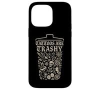 Retro Sarcástico Tatuaje Meme Tinta Cultura Divertido Dicho Basura Carcasa para iPhone 14 Pro Max