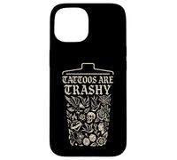 Retro Sarcástico Tatuaje Meme Tinta Cultura Divertido Dicho Basura Carcasa para iPhone 15