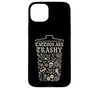 Retro Sarcástico Tatuaje Meme Tinta Cultura Divertido Dicho Basura Carcasa para iPhone 15 Plus