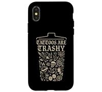 Retro Sarcástico Tatuaje Meme Tinta Cultura Divertido Dicho Basura Carcasa para iPhone X/XS