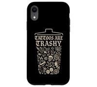 Retro Sarcástico Tatuaje Meme Tinta Cultura Divertido Dicho Basura Carcasa para iPhone XR