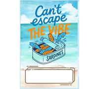 Retro Sardine Tin Aesthetic Composition Notebook: Can’t Escape The Vibe Vintage Summer Beach Journal: 150 Lined Pages, 6x9 Inch, Cute Coastal ... Tinned Fish Art Notebook for Summer Lovers