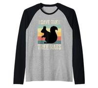 Retro Save The Tree Rats Funny Squirrel Lover Hombres Mujeres Niños Camiseta Manga Raglan