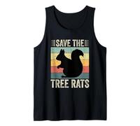 Retro Save The Tree Rats Funny Squirrel Lover Hombres Mujeres Niños Camiseta sin Mangas