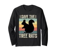 Retro Save The Tree Rats Funny Squirrel Lover Hombres Mujeres Niños Manga Larga