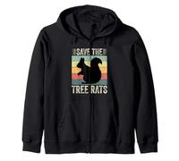 Retro Save The Tree Rats Funny Squirrel Lover Hombres Mujeres Niños Sudadera con Capucha