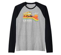 Retro School Bus Driver Certified Chaos Transport Technician Camiseta Manga Raglan
