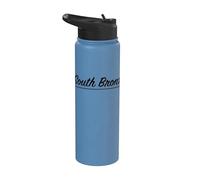 Retro Script South Bronx New York NY Home Vecindario Stainless Steel Insulated Water Bottle