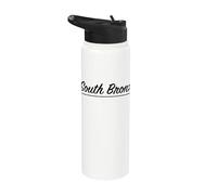 Retro Script South Bronx New York NY Home Vecindario Stainless Steel Insulated Water Bottle