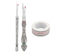 Retro Seam Remover 2 Pack | Quick Stitch Removal Tool with Sewing Position Tape | Vintage Metal Hand Stitch Remover for Needlework/Sewing/DIY Crafts (Silver)