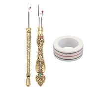 Retro Seam Remover 2 Pack | Quick Stitch Removal Tool with Sewing Position Tape | Vintage Metal Hand Stitch Remover for Needlework/Sewing/DIY Crafts (Gold)