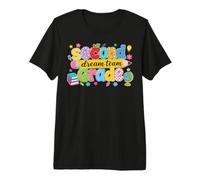 Retro Second Grade Dream Team Pencil Teacher Back to School Camiseta Premium