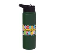 Retro Second Grade Dream Team Pencil Teacher Back to School Stainless Steel Insulated Water Bottle