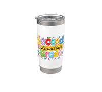 Retro Second Grade Dream Team Pencil Teacher Back to School Vaso térmico de acero inoxidable de doble pared