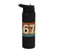 Retro Seis Siete Meme Gen Alpha Argot Viral Internet Trend 67 Stainless Steel Insulated Water Bottle