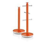 Retro Set Porta Rollos de Papel de Cocina y Porta Tazas, Soporte para 6 Tazas