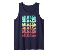 Retro Shark Ocean Club Playa Sobreviviente Salvavidas Chica Surf Camiseta sin Mangas