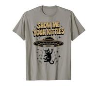 Retro Show ME Your Kitties Gato OVNI Mamá Hiss Pawsome Dad Camiseta