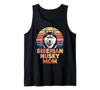 Retro Siberian Husky Mom Huskies Camiseta sin Mangas