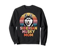 Retro Siberian Husky Mom Huskies Sudadera