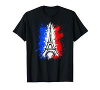 Retro Silhouette Eiffel Tower Paris France Travel Souvenir Camiseta